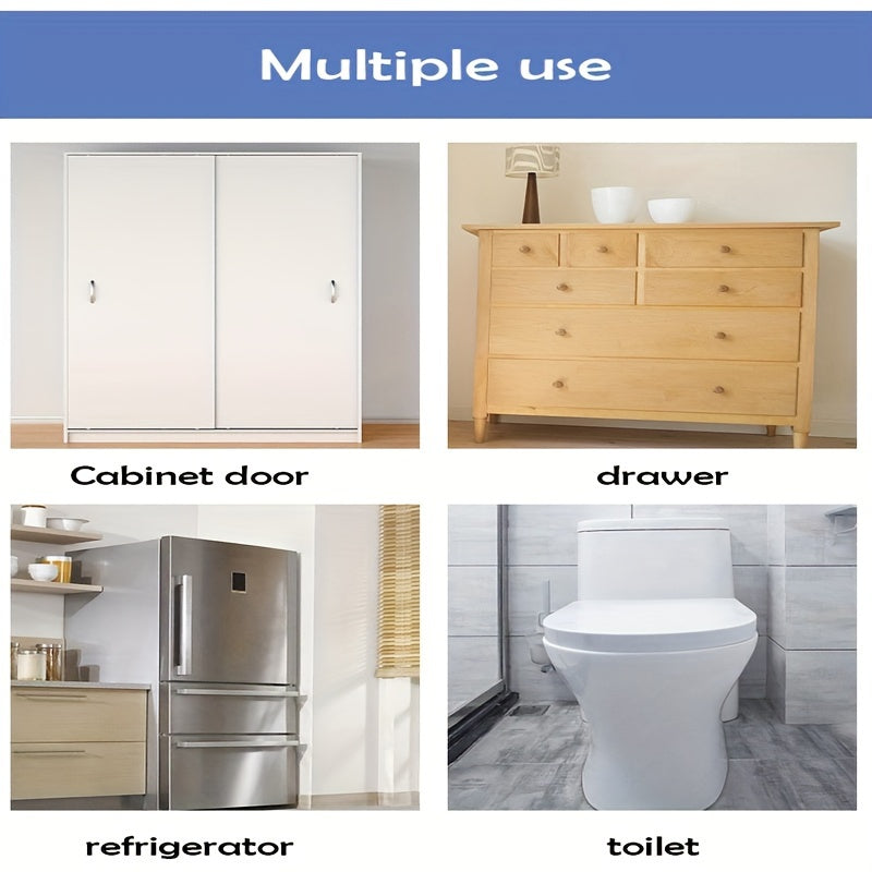 Kit com 10 Travas de Segurança Infantil para Armários e Gavetas – Instalação Sem Furo, Adesiva e Multifuncional