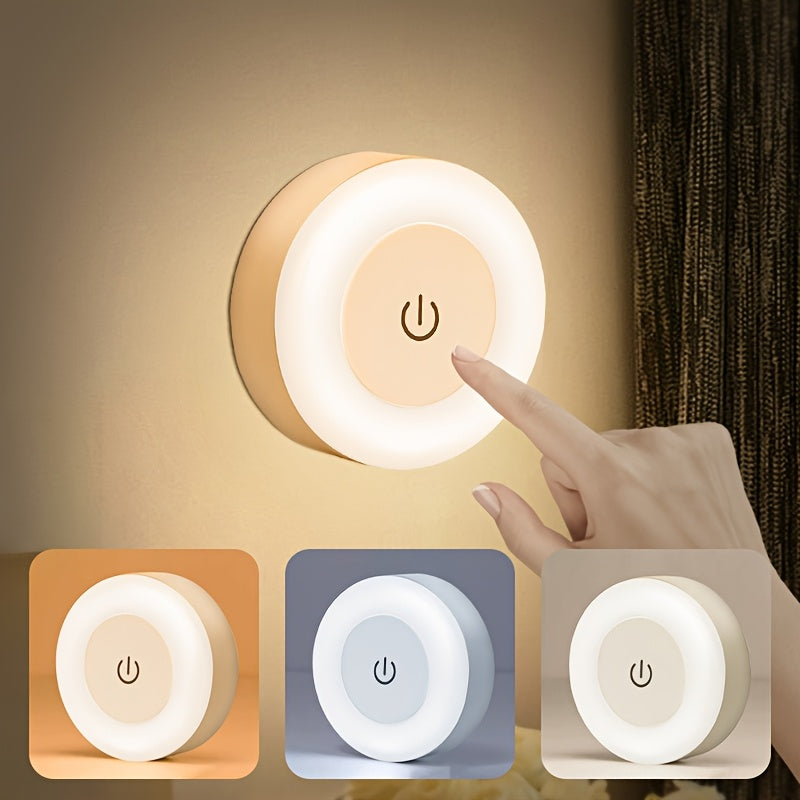 Luminária Noturna LED Recarregável com Toque – 3 Cores de Luz e Fixação Magnética para Ambientes Internos