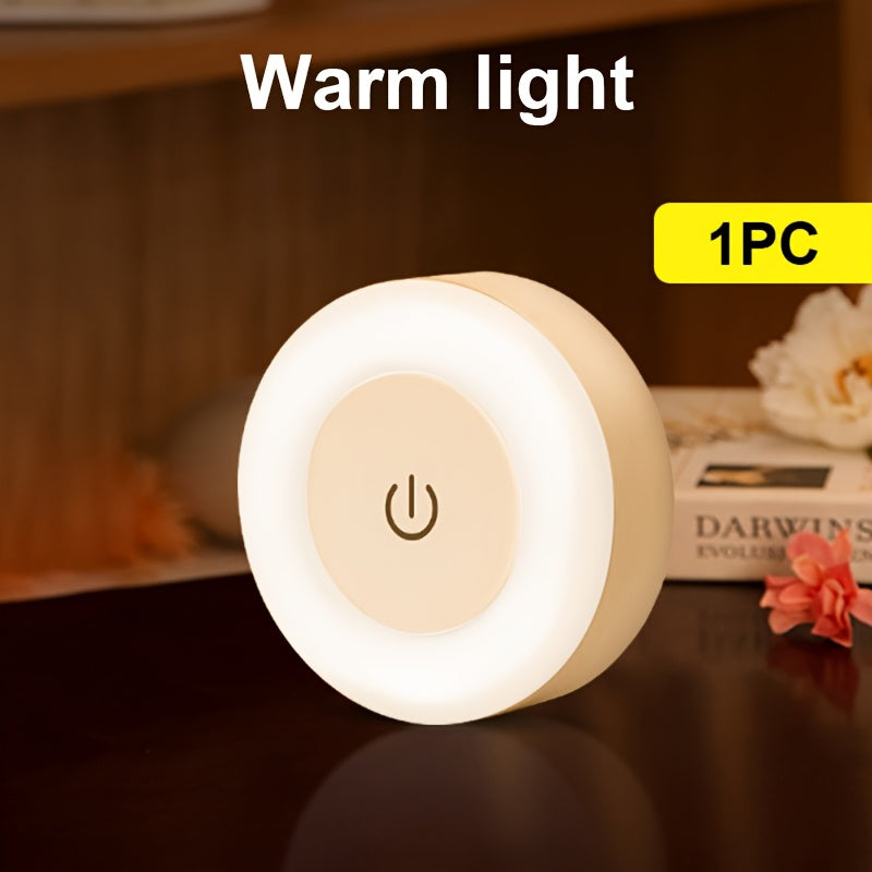 Luminária Noturna LED Recarregável com Toque – 3 Cores de Luz e Fixação Magnética para Ambientes Internos