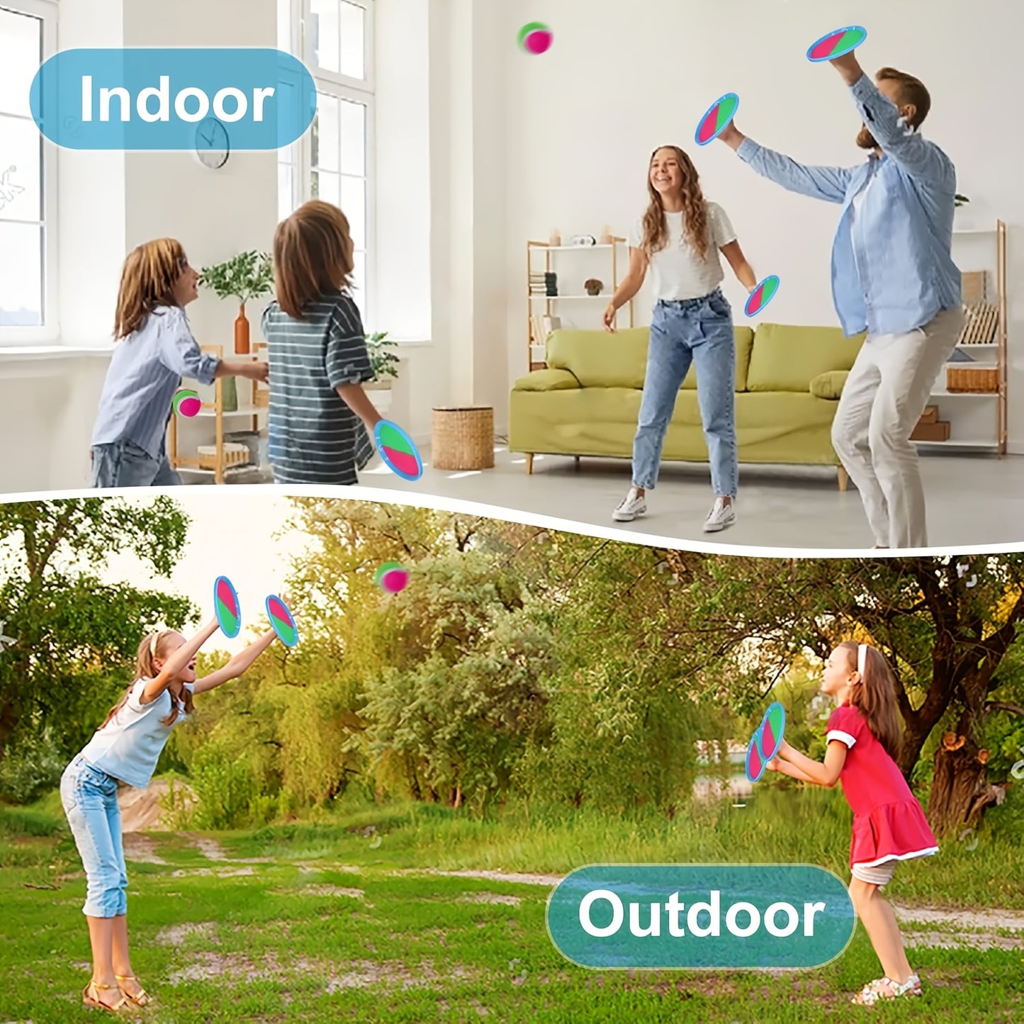 Jogo de Bola com Raquetes Infantil – Brinquedo para Praia, Quintal e Área Externa