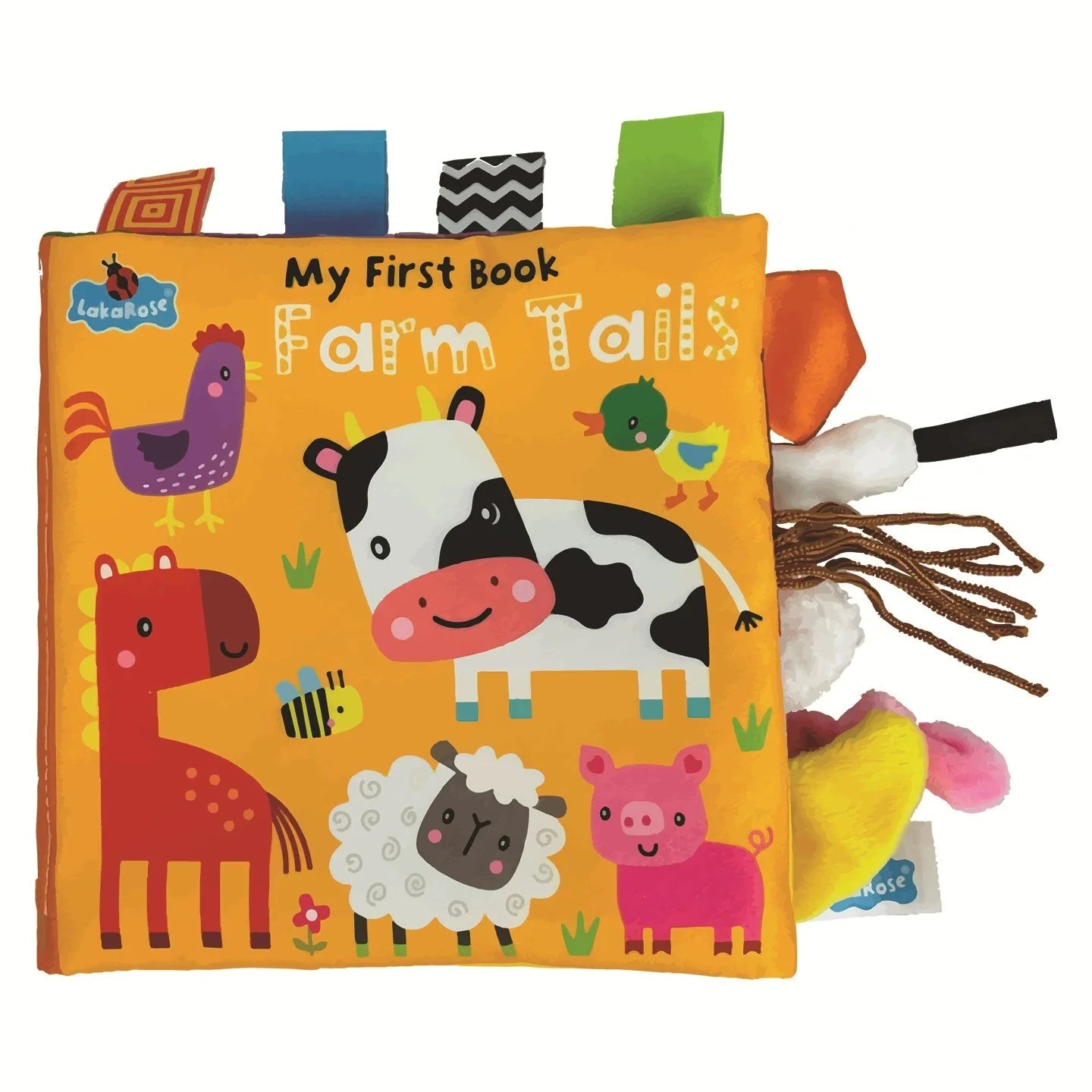 Livro Sensorial Infantil de Tecido com Caudas de Animais – Educativo, Interativo e Seguro para Bebês (0 a 3 Anos)