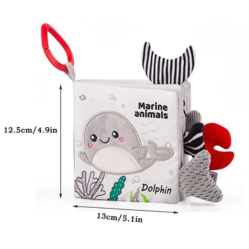 Livro Sensorial Infantil de Tecido 3D – Alto Contraste, Toque e Aprendizado para Bebês de 0 a 12 Meses