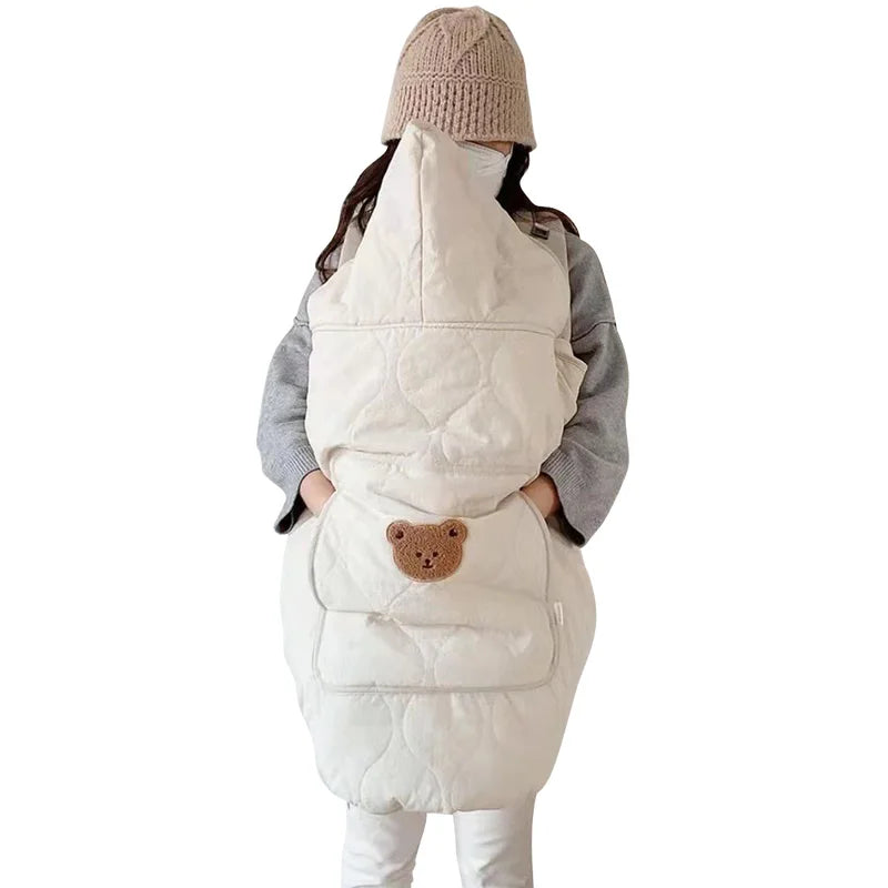 Manta com Capuz para Bebê – Envoltório Térmico para Carrinho, Canguru e Sono do Recém-Nascido (80×85 cm)