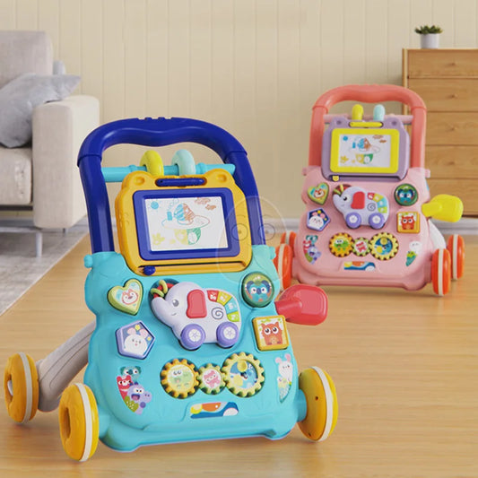 Andador Educativo para Bebê com Rodas – Brinquedo Musical de Empurrar para Primeiros Passos
