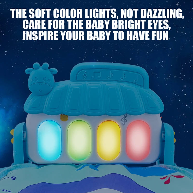 Tapete de Atividades Musical para Bebê com Piano – Ginásio Educativo para Engatinhar (0 a 36 Meses)