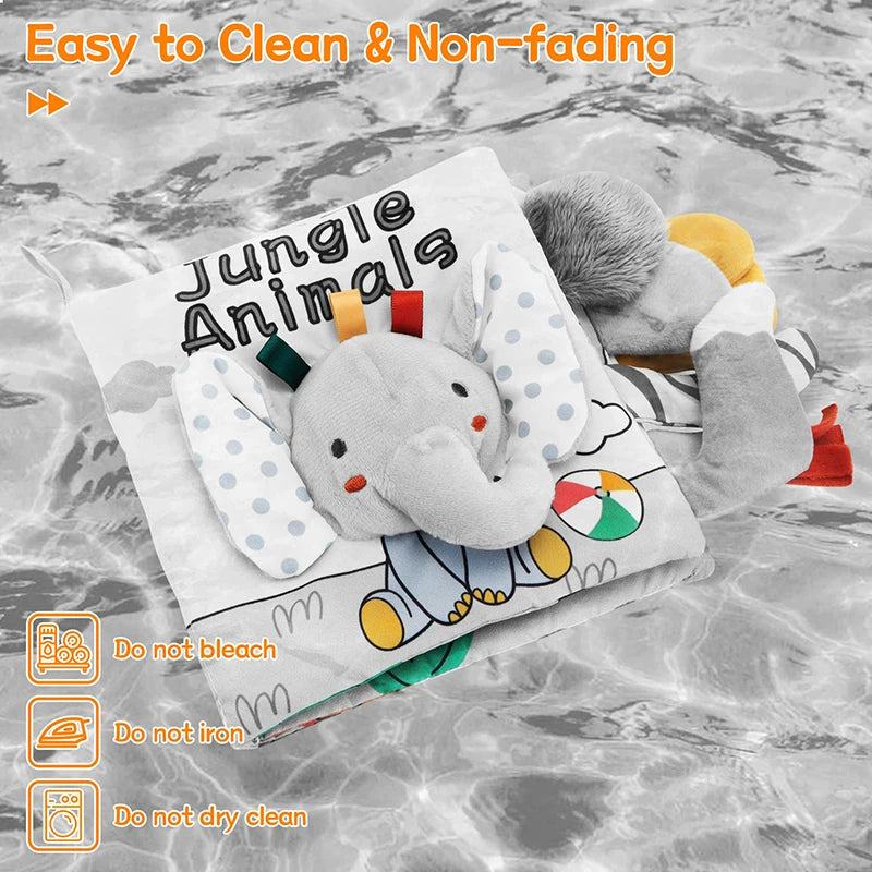 Livro Sensorial Infantil de Tecido 3D – Alto Contraste, Toque e Aprendizado para Bebês de 0 a 12 Meses