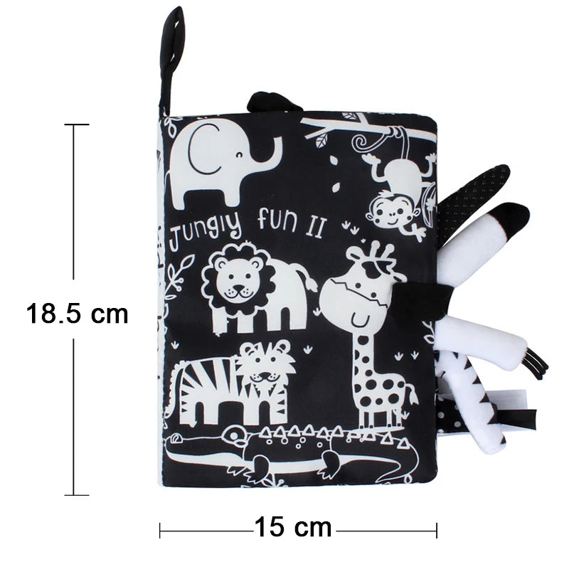 Livro Sensorial Infantil de Tecido 3D – Alto Contraste, Toque e Aprendizado para Bebês de 0 a 12 Meses