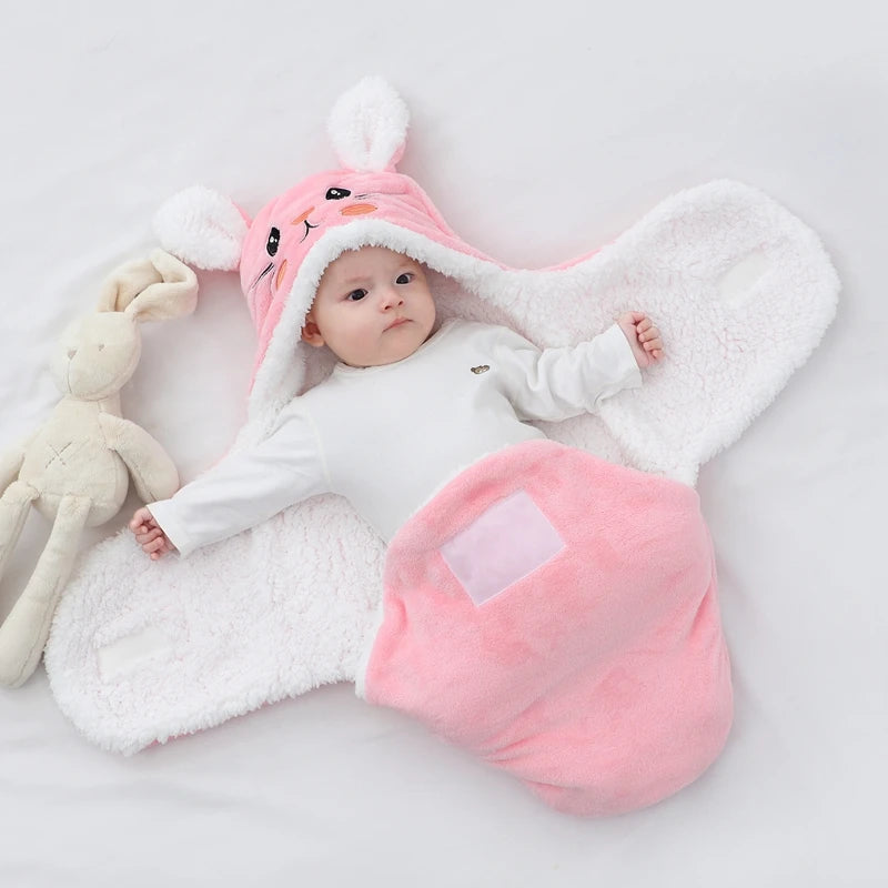 Saco de Dormir para Bebê em Flanela – Envoltório Quentinho Outono/Inverno para Recém-Nascidos (0 a 9 Meses)