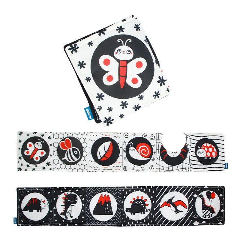 Livro Sensorial Infantil de Tecido 3D – Alto Contraste, Toque e Aprendizado para Bebês de 0 a 12 Meses