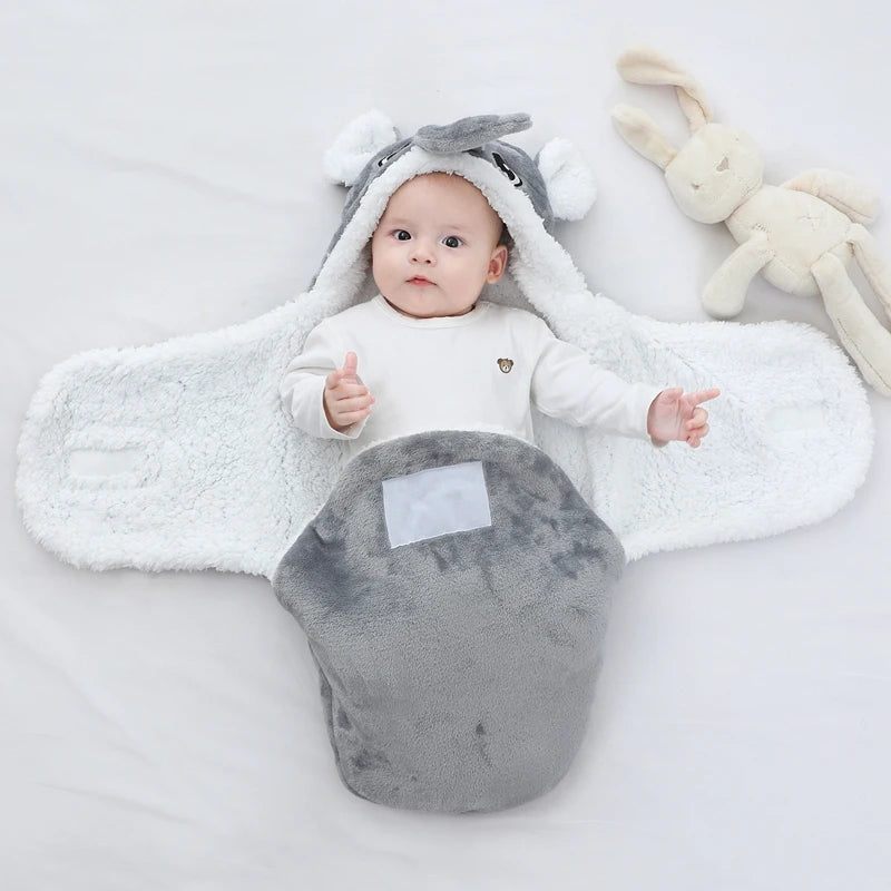 Saco de Dormir para Bebê em Flanela – Envoltório Quentinho Outono/Inverno para Recém-Nascidos (0 a 9 Meses)