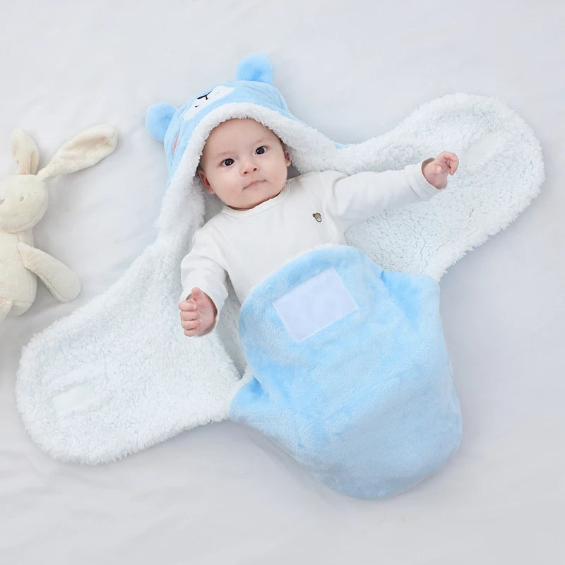 Saco de Dormir para Bebê em Flanela – Envoltório Quentinho Outono/Inverno para Recém-Nascidos (0 a 9 Meses)