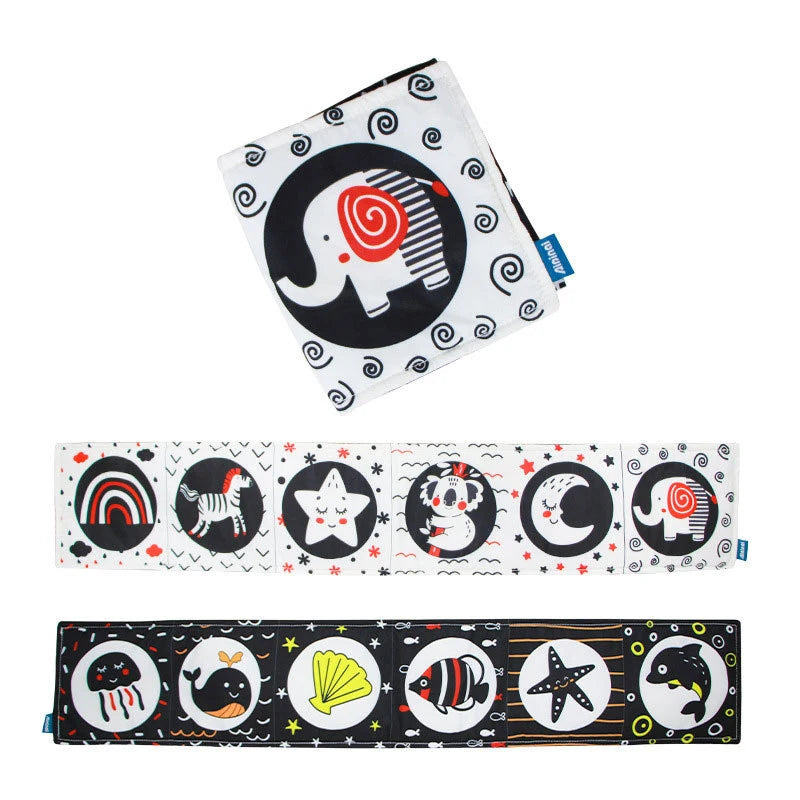 Livro Sensorial Infantil de Tecido 3D – Alto Contraste, Toque e Aprendizado para Bebês de 0 a 12 Meses