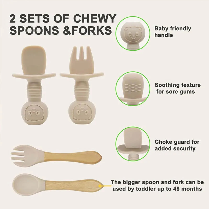 Kit de Alimentação Infantil em Silicone Personalizado com Nome – Prato, Tigela e Copo com Canudo para Bebês