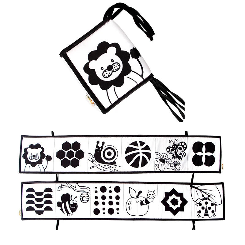 Livro Sensorial Infantil de Tecido 3D – Alto Contraste, Toque e Aprendizado para Bebês de 0 a 12 Meses