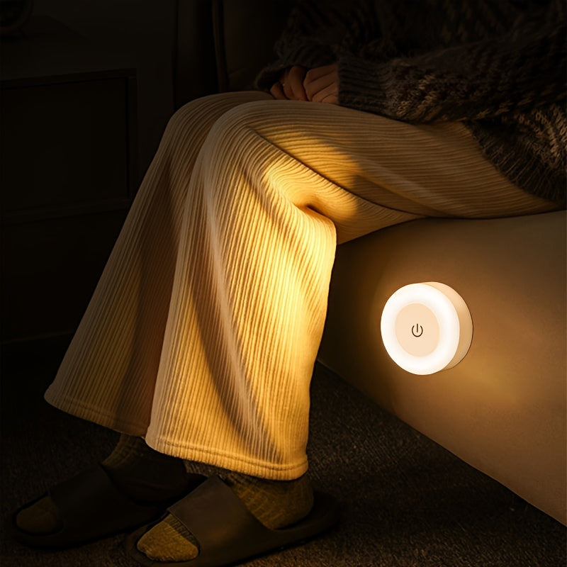 Luminária Noturna LED Recarregável com Toque – 3 Cores de Luz e Fixação Magnética para Ambientes Internos