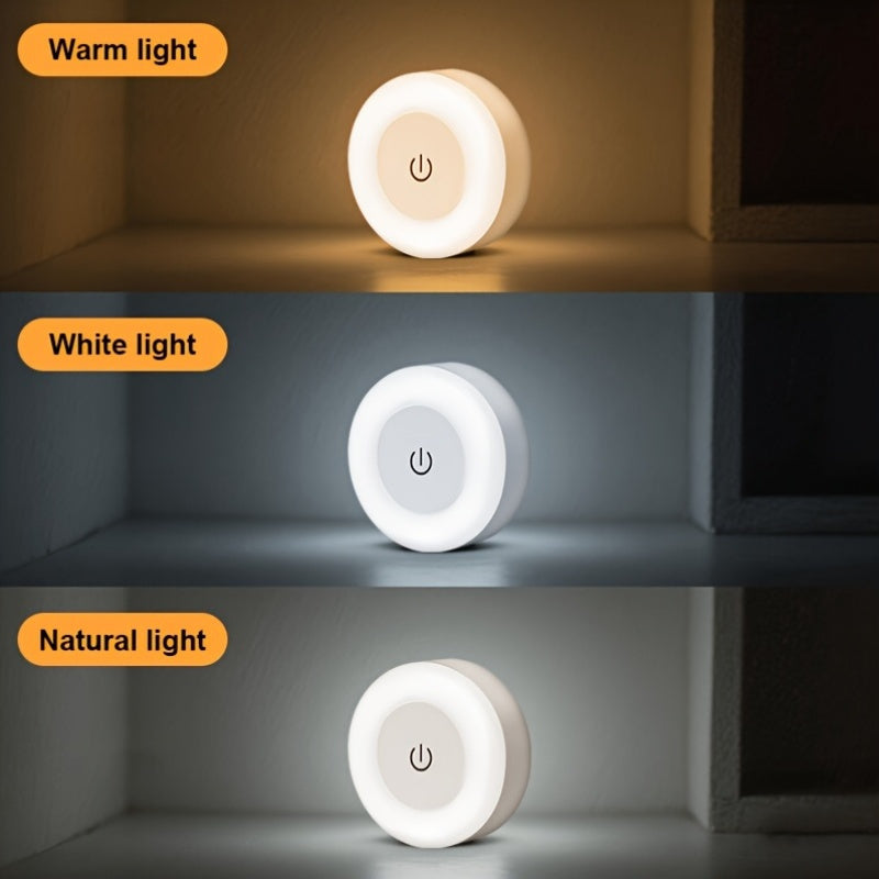 Luminária Noturna LED Recarregável com Toque – 3 Cores de Luz e Fixação Magnética para Ambientes Internos